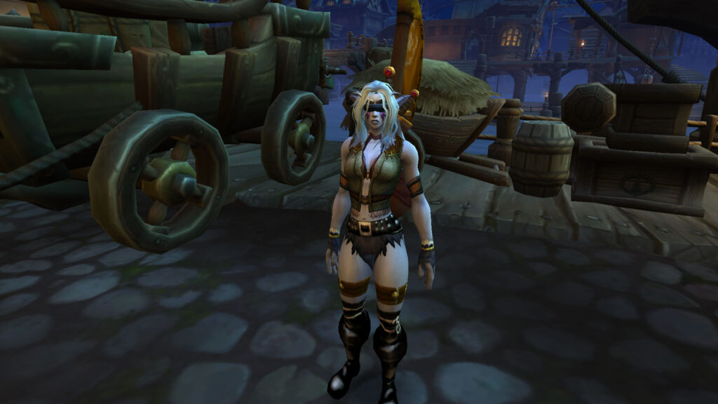 WoW night elf with blindfold